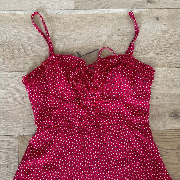 Princess Polly - Love Birds Mini Dress in Red & White - Picture 2 of 6